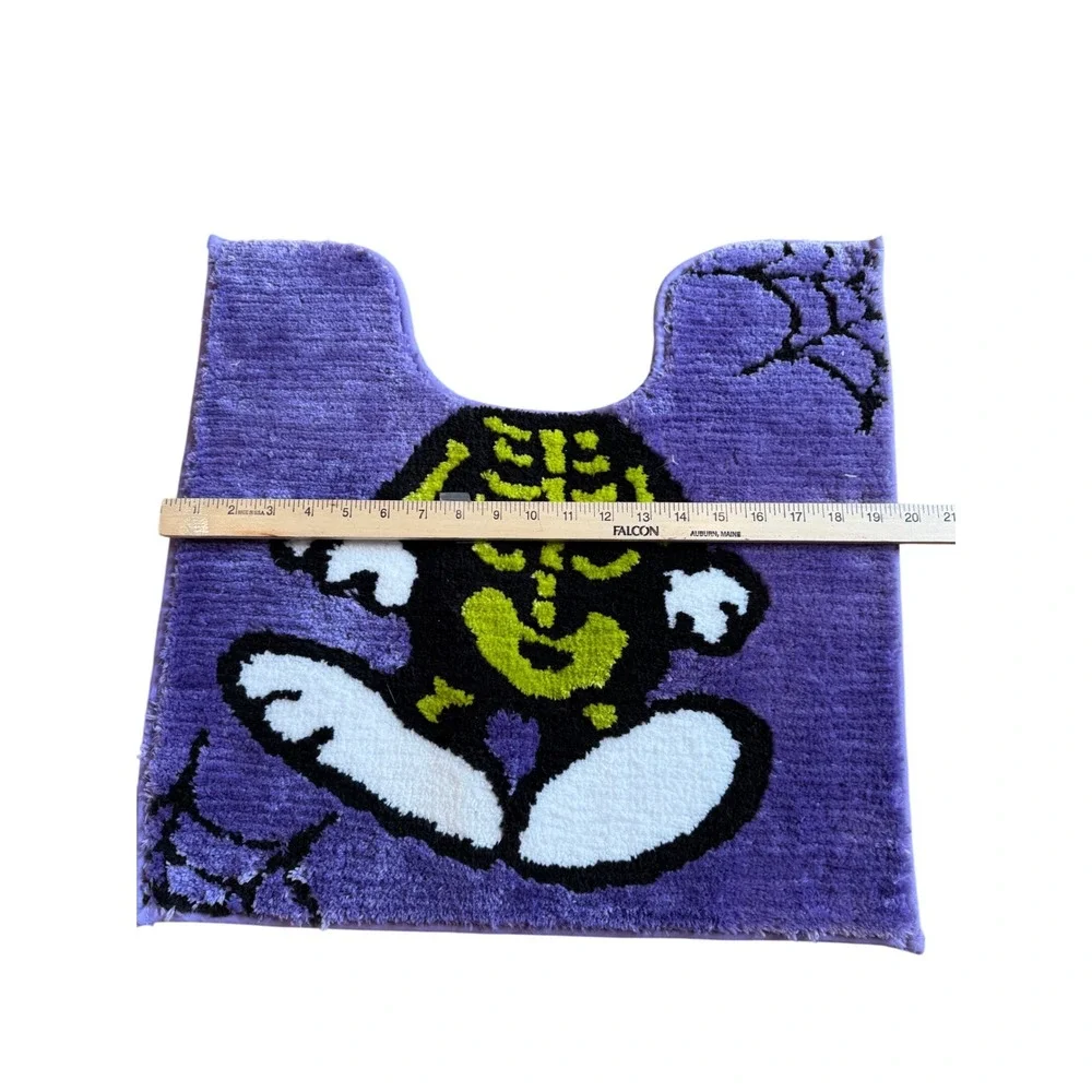 Peanuts Snoopy Halloween Skeleton Bathroom Rug and Toilet Lid Cover Set Purple